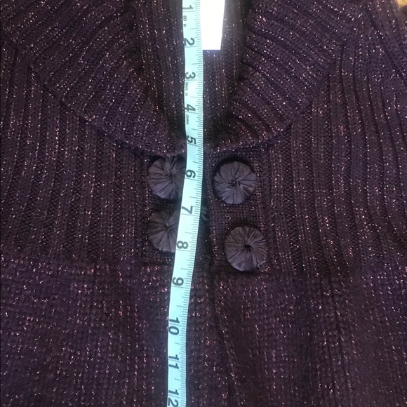 Nanette Leopore Purple Lurex Cropped Sweater EUC - Picture 5 of 8